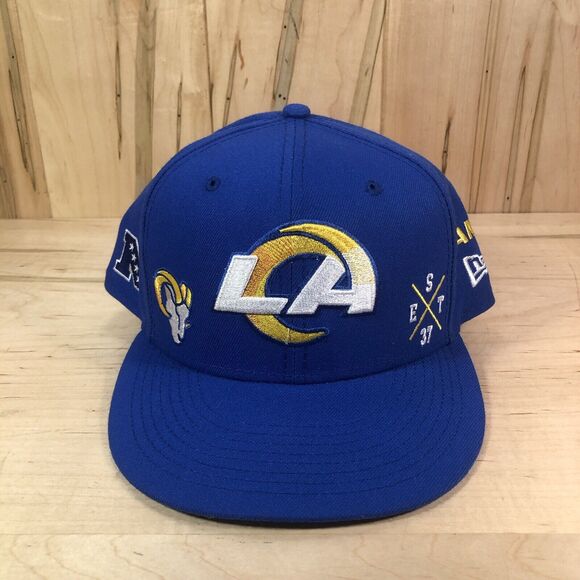 Los Angeles Rams Hat Cap Size 7 3/4 Blue New Era 9Fifty Football Team Adult Mens - Picture 1 of 9